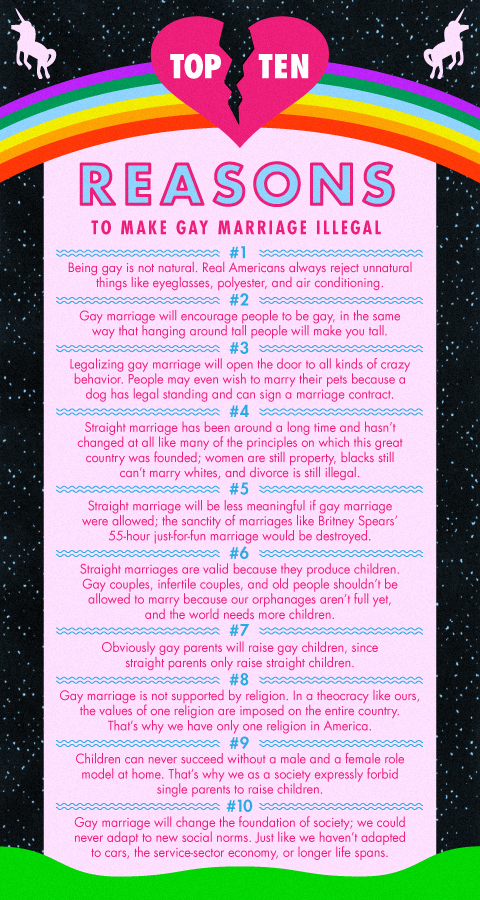 gay marriage should be illegal At the time, it was illegal to serve alcohol to gay people earlier this week, the inn was declared a historic landmark public support for same-sex marriage recently was at a record high, according to a survey conducted in early may by the pew research center a 57 percent majority of americans said they supported allowing gay marriage, and 39. gay marriage should be illegal At the time, it was illegal to serve alcohol to gay people earlier this week, the inn was declared a historic landmark public support for same-sex marriage recently was at a record high, according to a survey conducted in early may by the pew research center a 57 percent majority of americans said they supported allowing gay marriage, and 39.