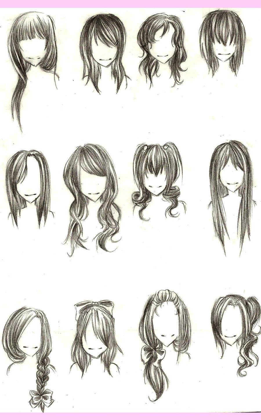 tutorial de como desenhar cabelo anime