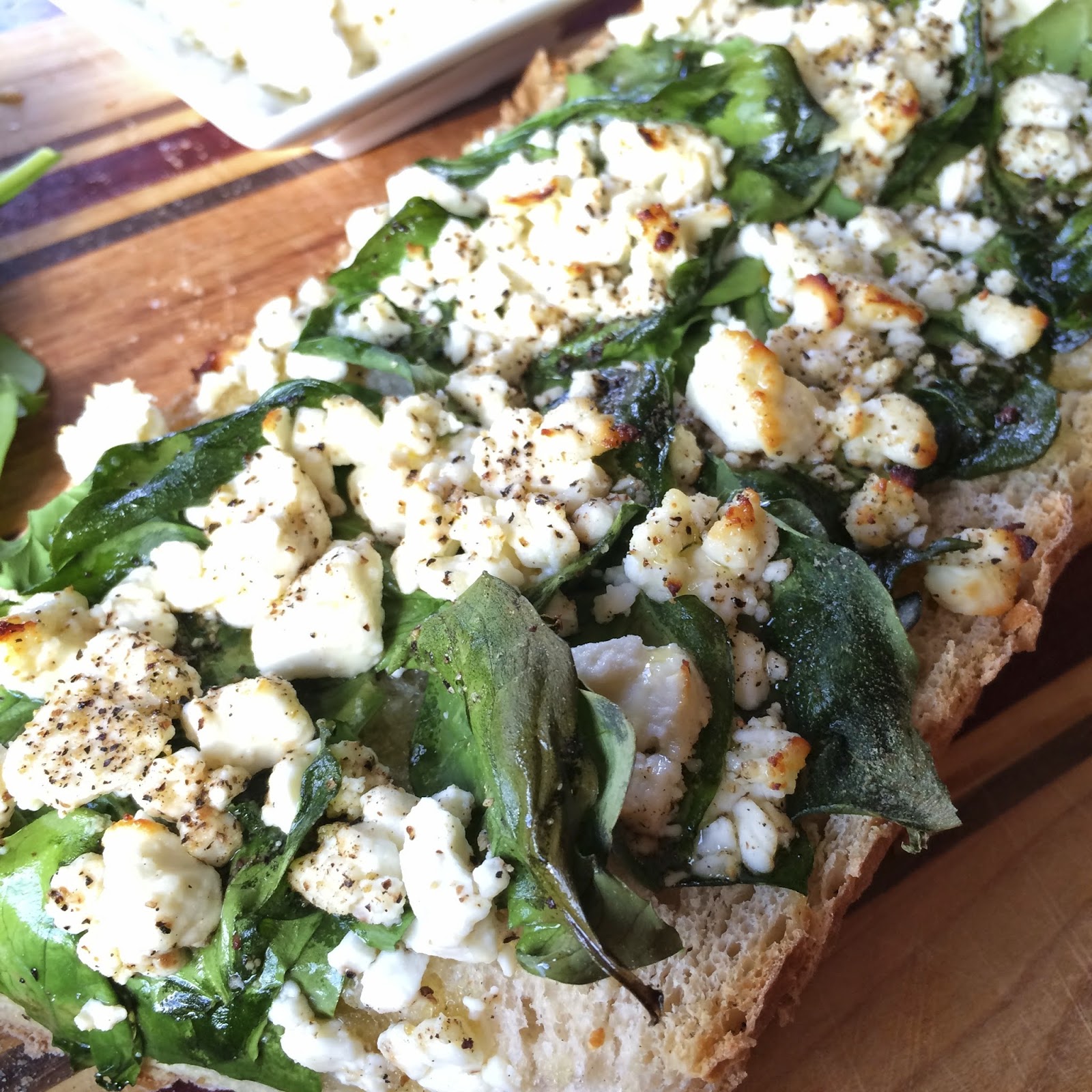 Food Impressions Spinach Feta Bread Pizza in a Snap