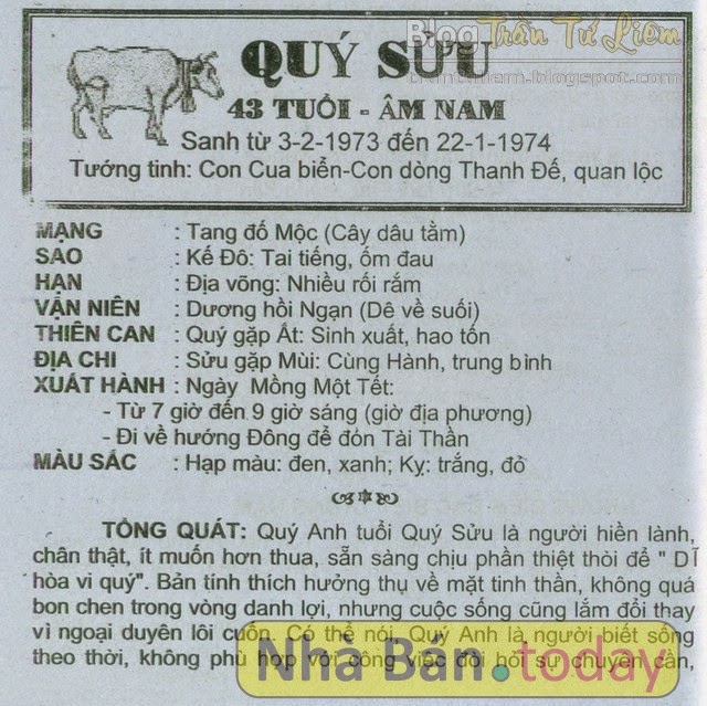 XEM TỬ VI TUỔI QUÝ SỬU 1973 NĂM 2015 Ất Mùi