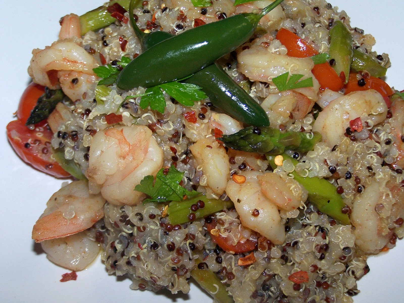 EZ Gluten Free Quinoa with Shrimp and Asparagus