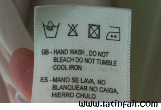 Traducir HAND WASH - DO NOT BLEACH DO NOT TUMBLE COOL IRON