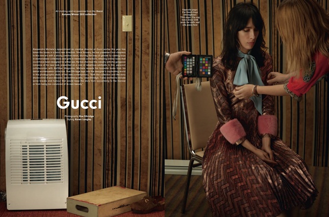 Gucci 2015 AW Zig-zag Lurex Plissé Dress Editorials