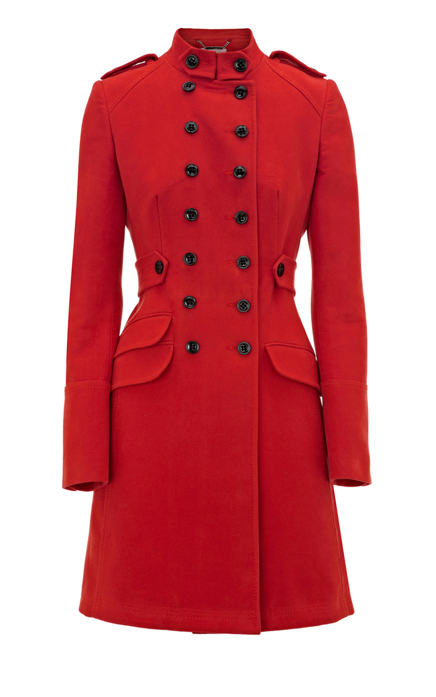 Fashion For Linda Karen Millen Modern military moleskin coat Red