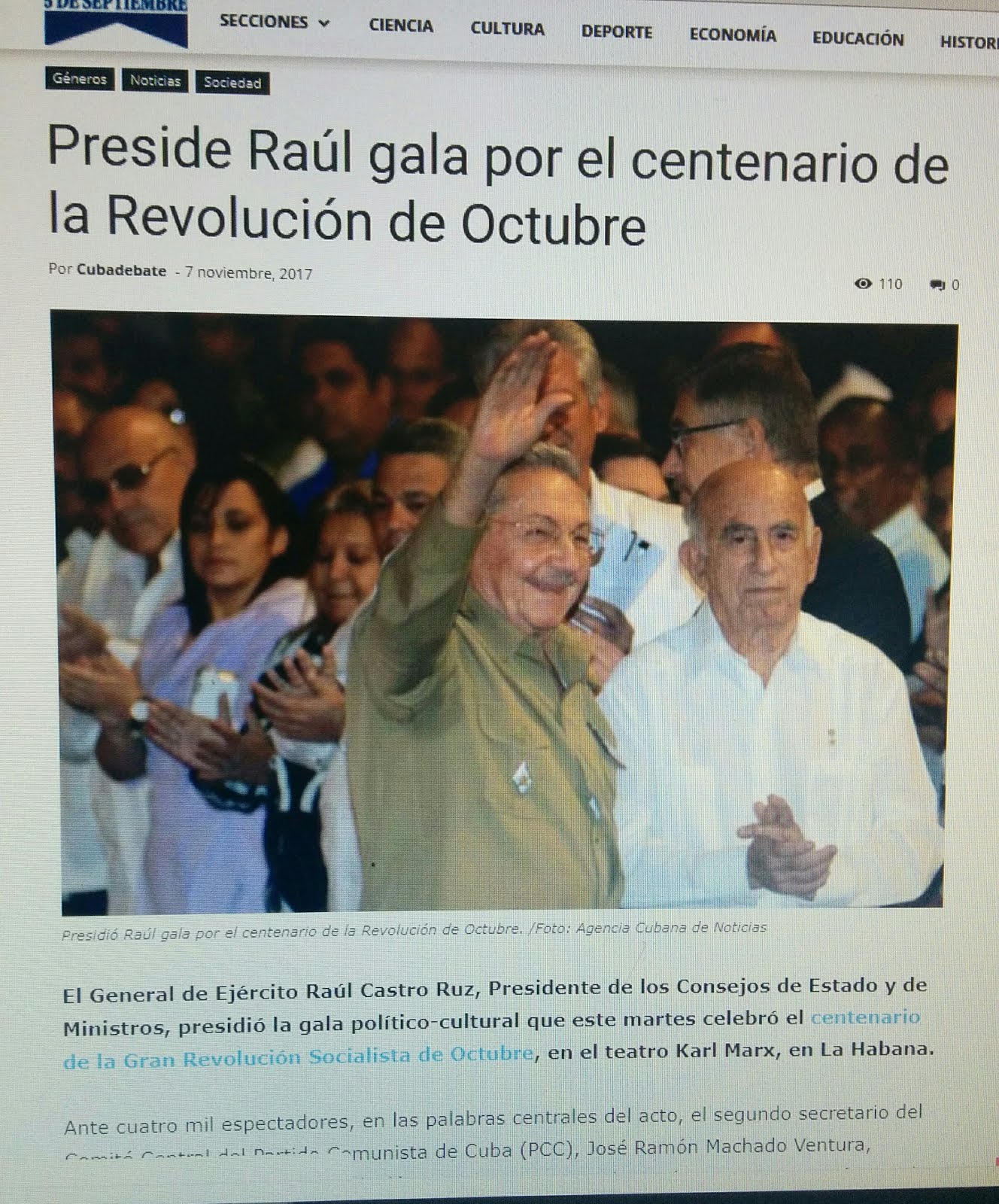 Raul Gala Excusemeee este fue el Error cometido  por el presidente del Periódico Granma