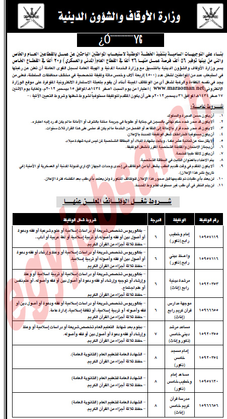وظائف خالية من جريدة عمان سلطنة عمان الثلاثاء 11-12-2012  %D8%AC%D8%B1%D9%8A%D8%AF%D8%A9+%D8%B9%D9%85%D8%A7%D9%86+1