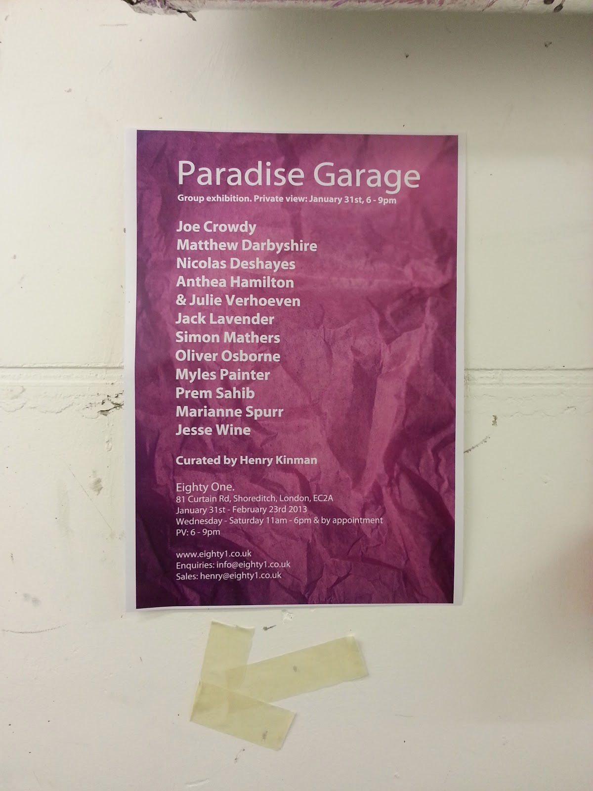 Articula London Paradise Garage At Eighty One