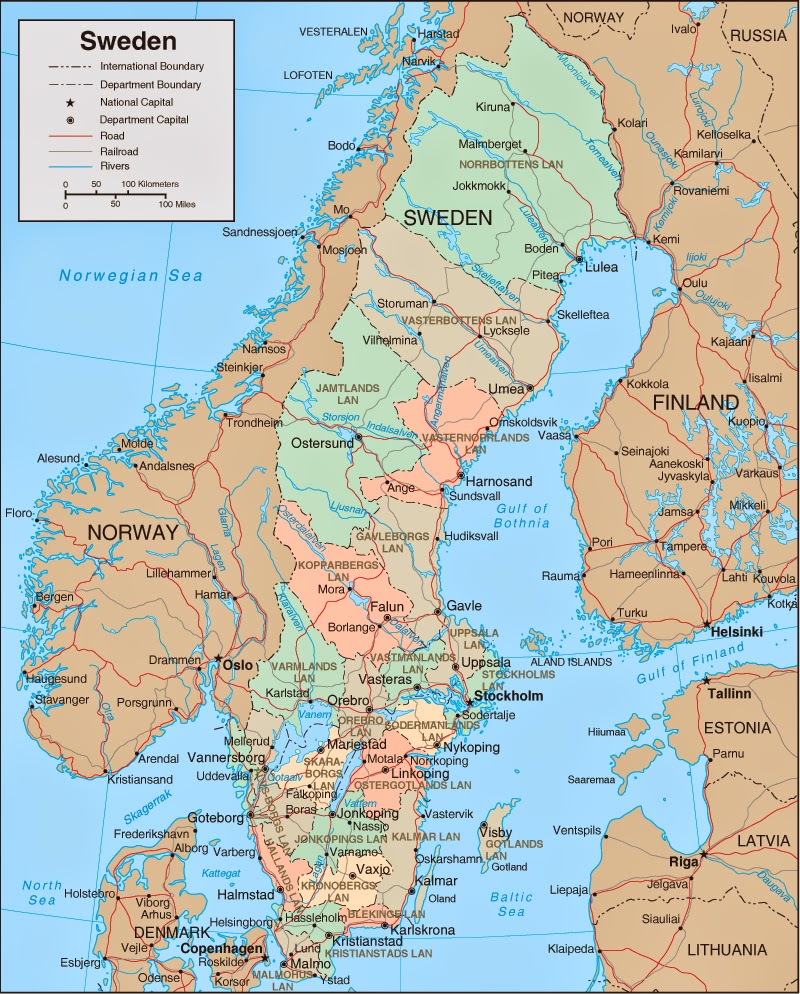 Illustrator map  Sweden Admin