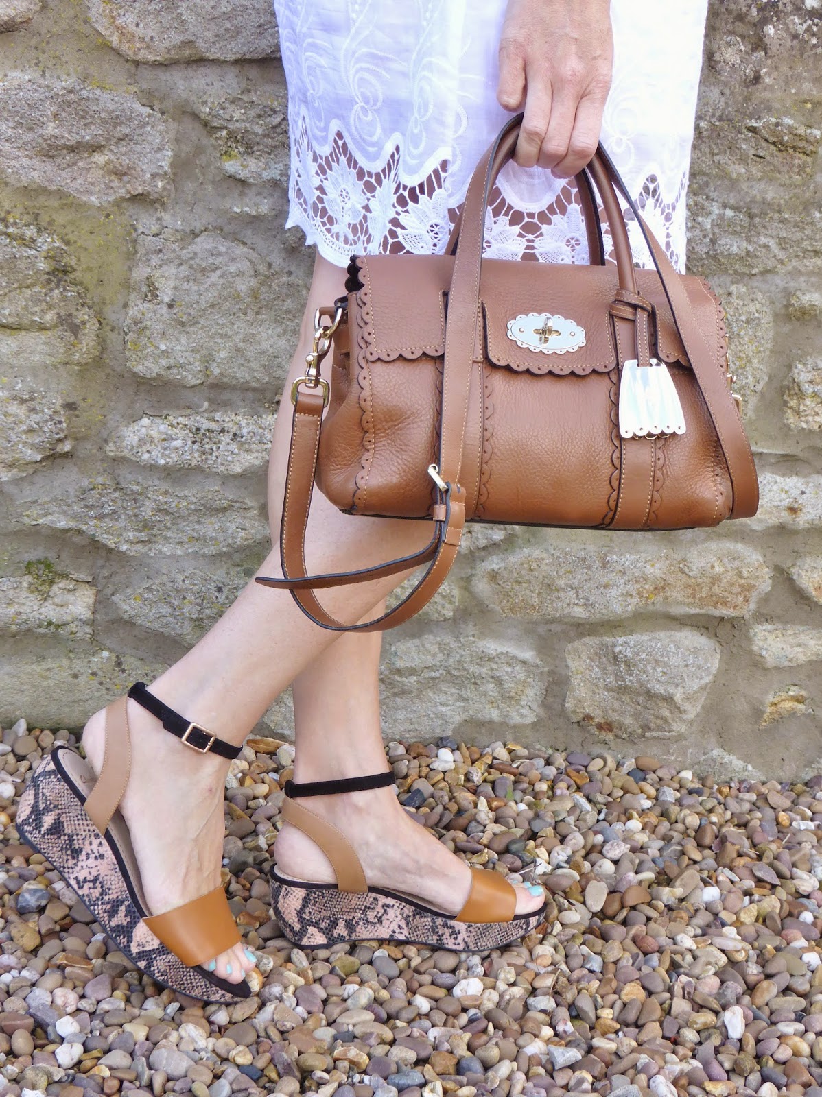 Outfit Post White Dress with Tan Accessories What Lizzy Loves