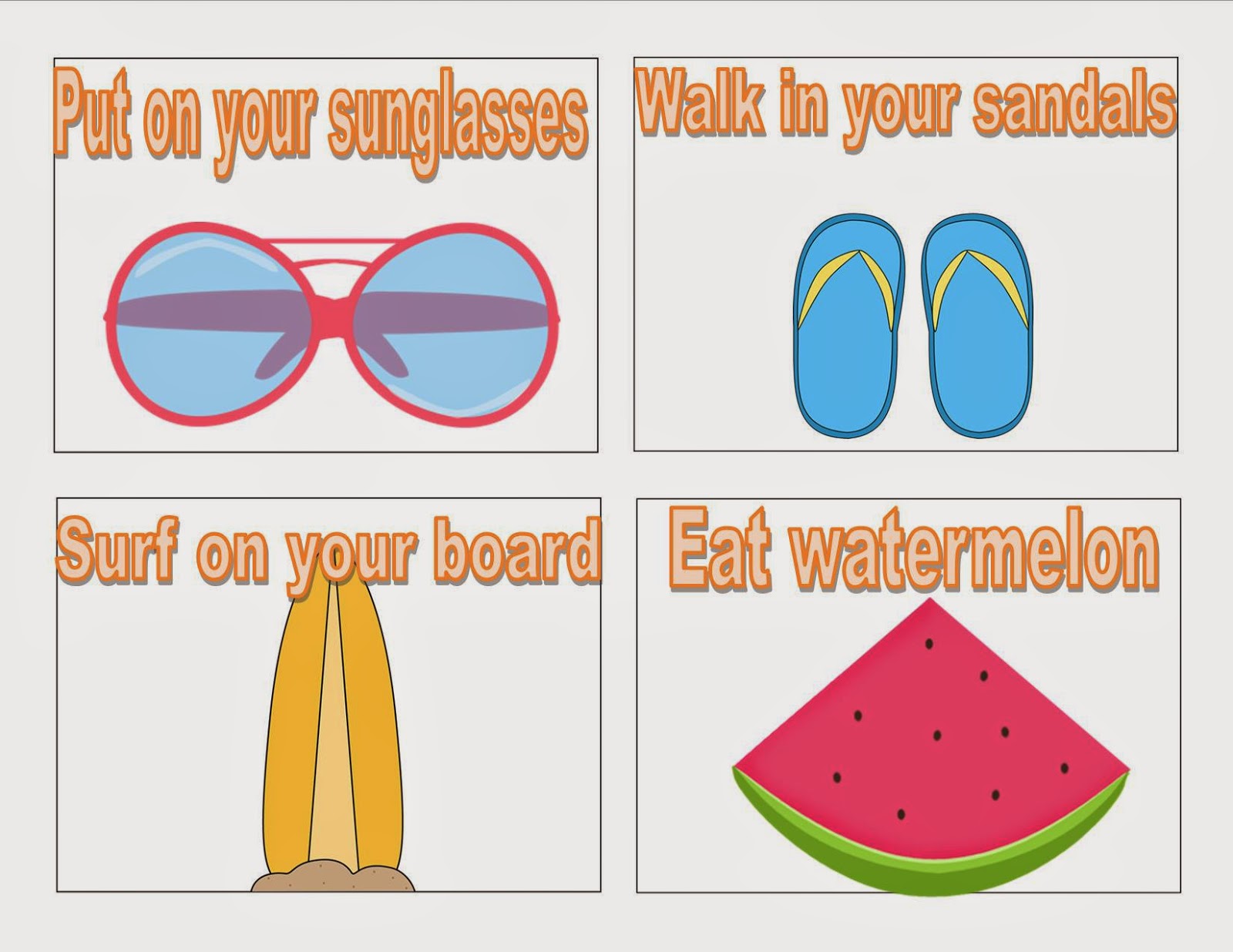 SpeechLanguageTherapySessions Summer Action Words