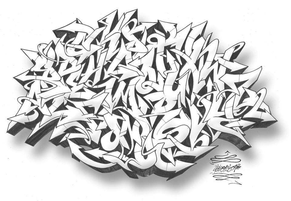 Graffiti Style Graffiti Alphabet Letters A