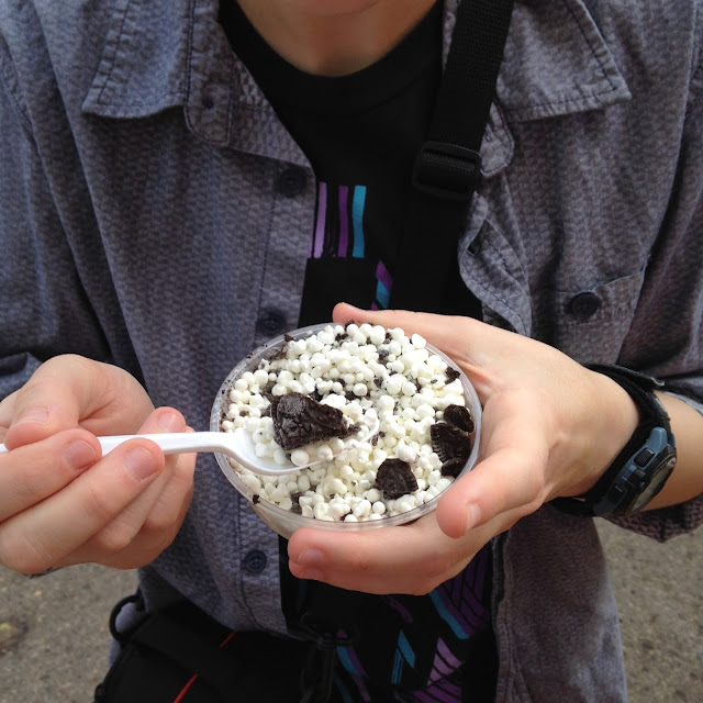 Munching on some Dippin' Dots at the State Fair