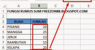 Belajar Menggunakan Fungsi Rumus SUM Pada Excel Mudjoko