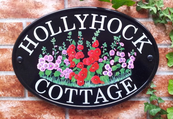 Pictorial House Signs from Yoursigns Ltd: Hollyhock Cottage Sign