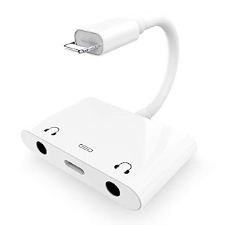 Black 2 in1 Connector Convertor Earphone Audio Cables Call Charge Audio Wire Control for iPhone Adapter Headphone Jack Splitter Adaptor Dongle for iPhone 6//7//8//X//6 Plus//7 Plus//8 Plus//XS//XS MAX//XR