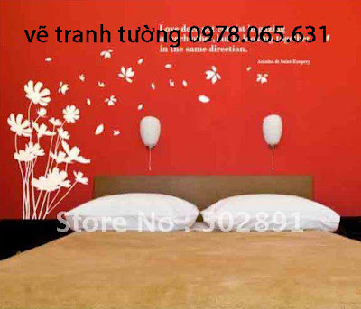 vẽ tranh tường phòng ngủ vẽ tranh tường phòng khách
