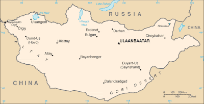 Mongolia Map Political Regional