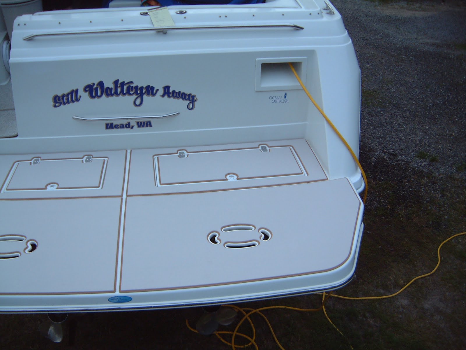 Custom Swim Platform Pad Cool Gray Over Moca SeaDek Marine Products