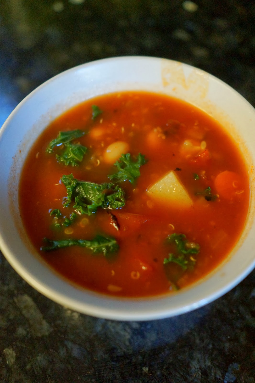 Lo, Ray, & Me Kale Quinoa Minestrone Soup