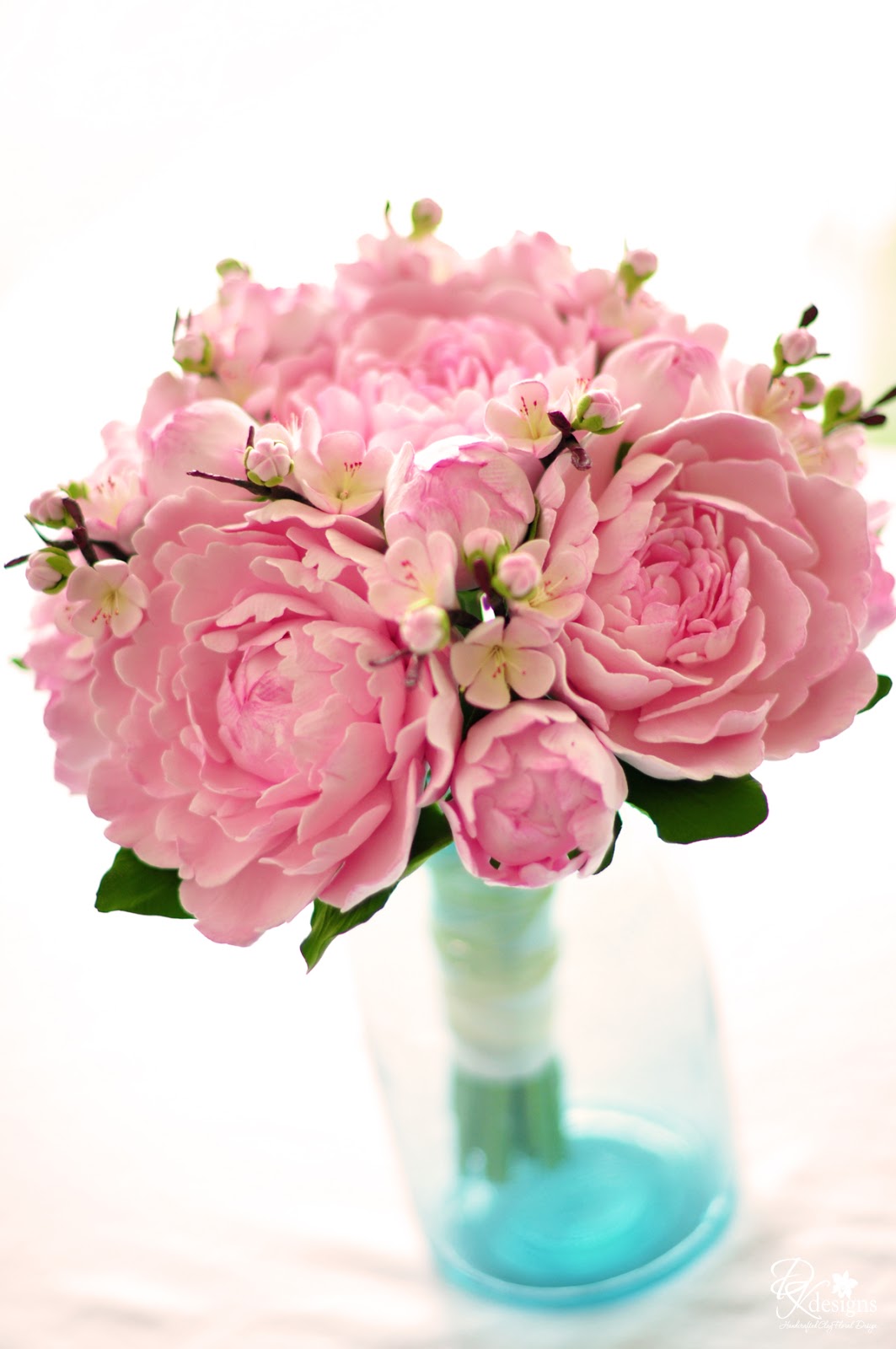 DK Designs Pink Peony and Cherry Blossom Bouquet