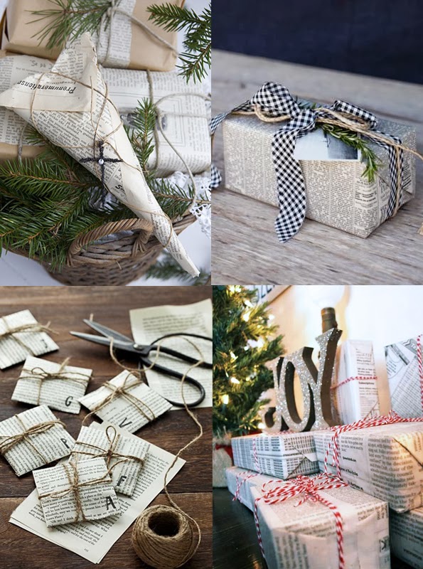 Maiko Nagao DIY Newspaper Christmas gift wrapping