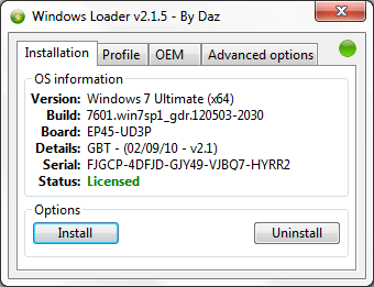 Windows Loader v2.1.5 by DAZ