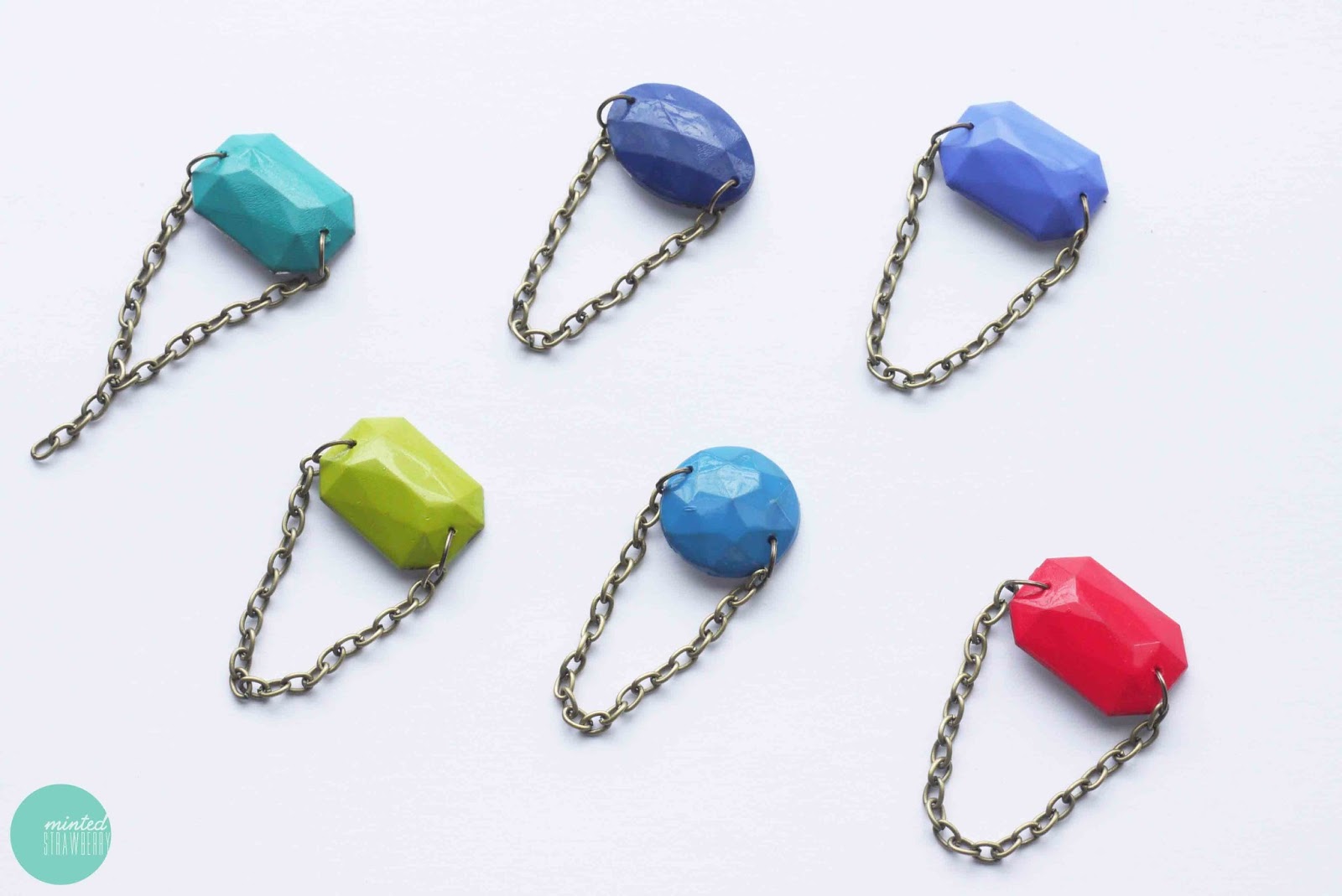 DIY Boho Gem Clips Minted Strawberry
