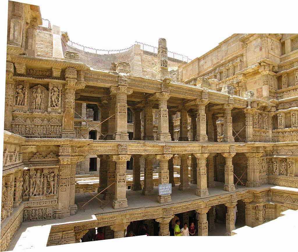 Pillars at Rani ki Vav stepwell in Gujrat, India