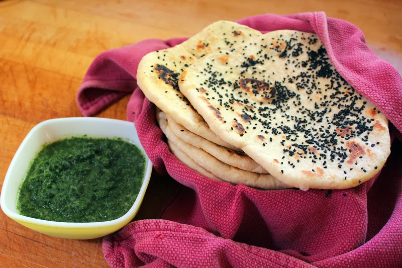 Vegan Eats and Treats! Daddy's Naan with Mint Sauce