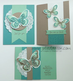 Stampin' Up! Watercolor Wings butterfly cards #stampinup www.juliedavison.com