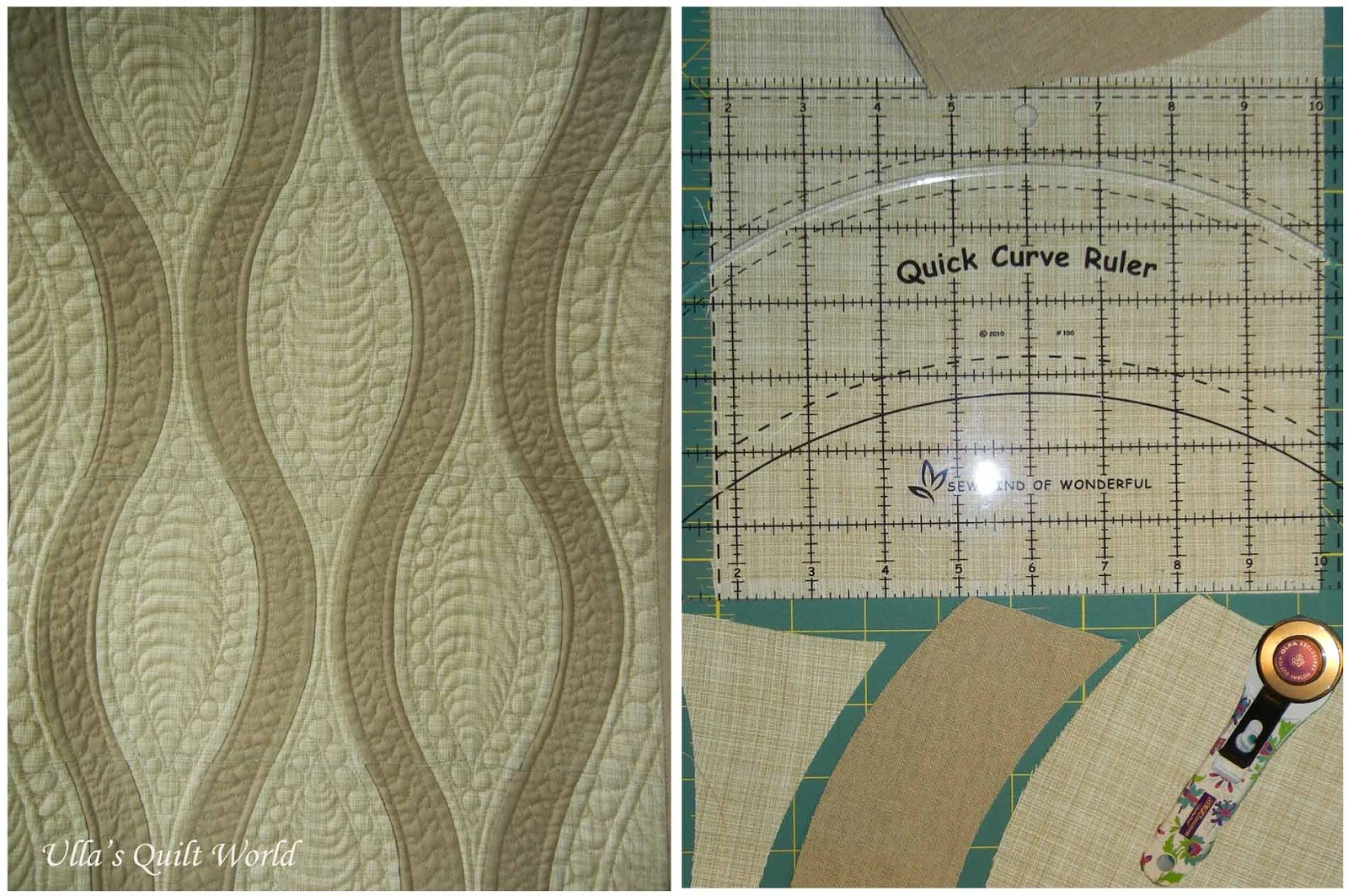 Ulla's Quilt World Quick Curve Ruler Rocking Chair cover quilt+VIDEO