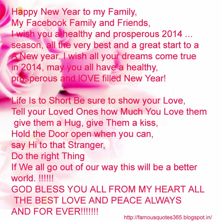 Quotes For All: Happy New Year my Facebook friend and family