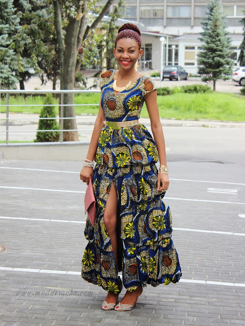 ankara dress with front slit, ankara dress 2013 style, nigerian fashion blogger
