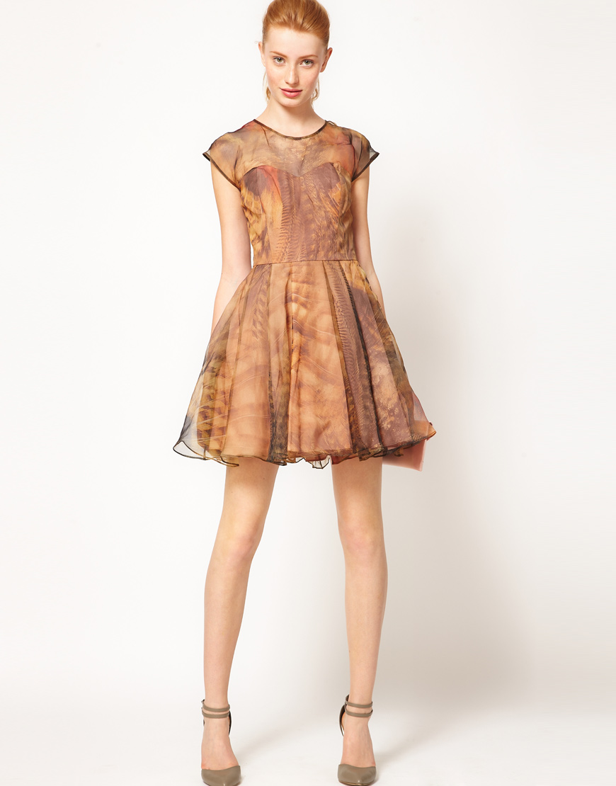 ted baker feather dress