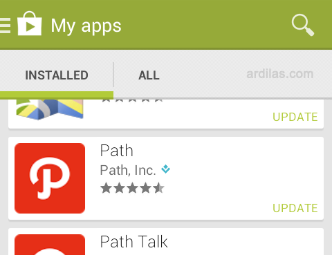 Cara Meng-Update Aplikasi Path - Android - Sentuh My apps