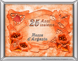 Soggetto decorativo per Nozze d'Argento poster arancione