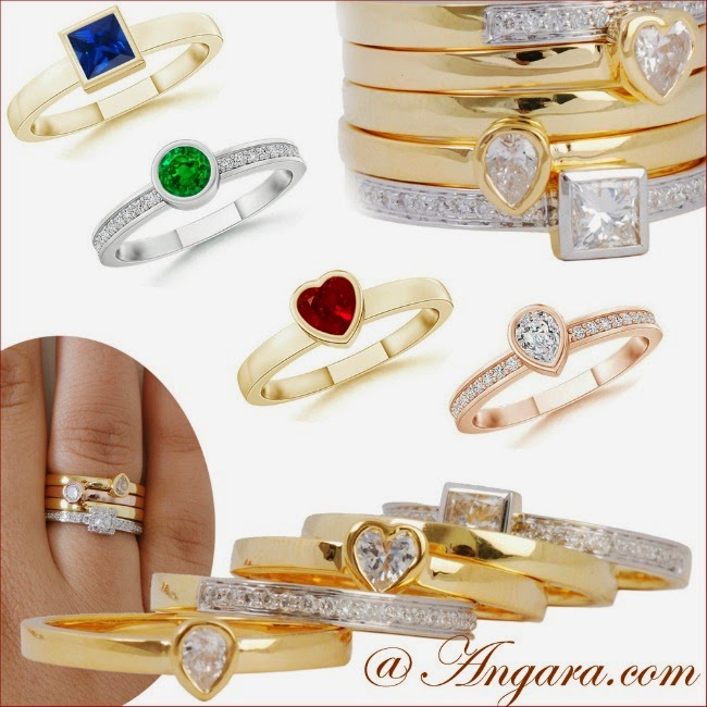 Stackable rings and Women’s Wedding Band Ideas Fashion Eggplant