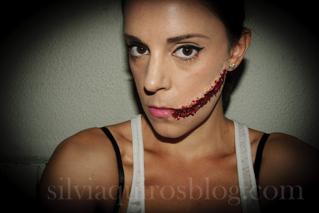Maquillaje Halloween 10: Cara grapada, Halloween Make-up 10: Stapled face, efectos especiales, special effects, Silvia Quirós
