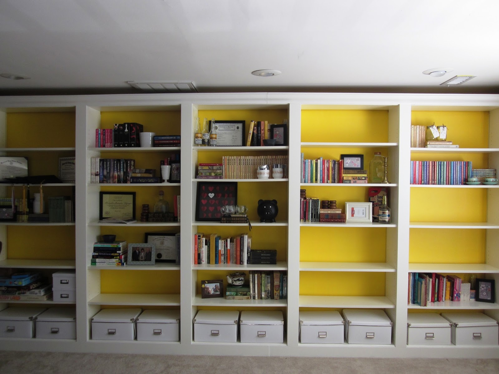Cape Cod Creativity Diy Built In Bookcase Complete I Bought The White Bo On Bottom At Ikea Them In July When They Were Actually 1 Off With An Family Card So It Cost Me 20 For