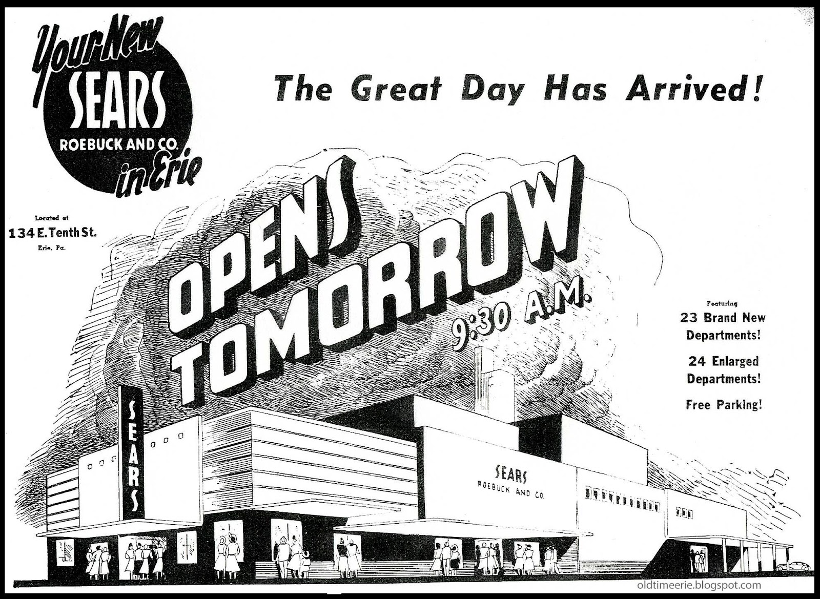 Old Time Erie Sears Grand Opening 134 E 10th St In 1948 Erie Pa
