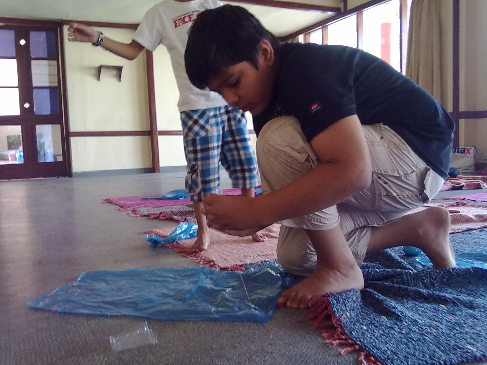 The unSchool Experience Making a parachute to save the egg!