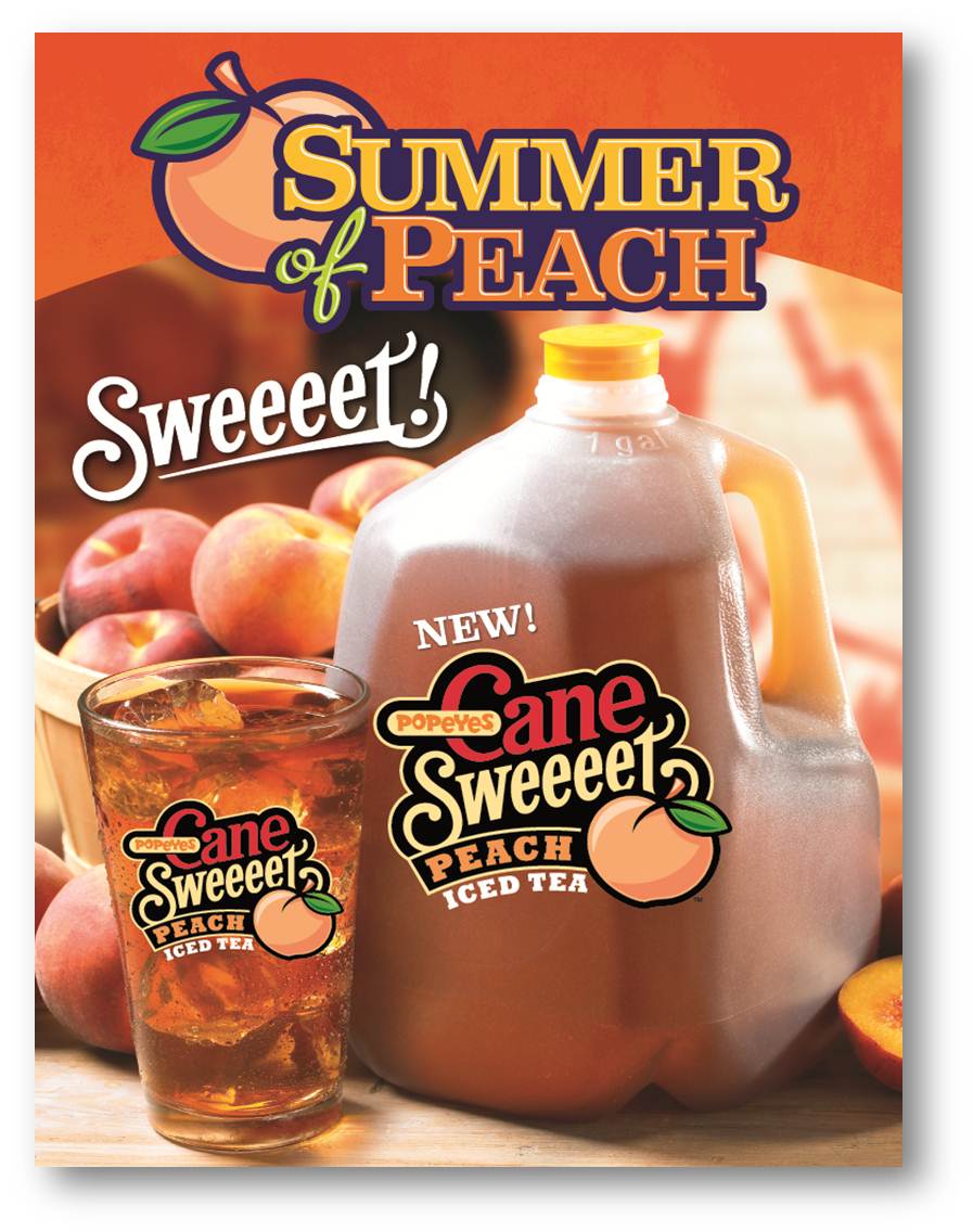 News Popeyes New Sweet Peach Ice Tea and Southern Peach Pie Brand