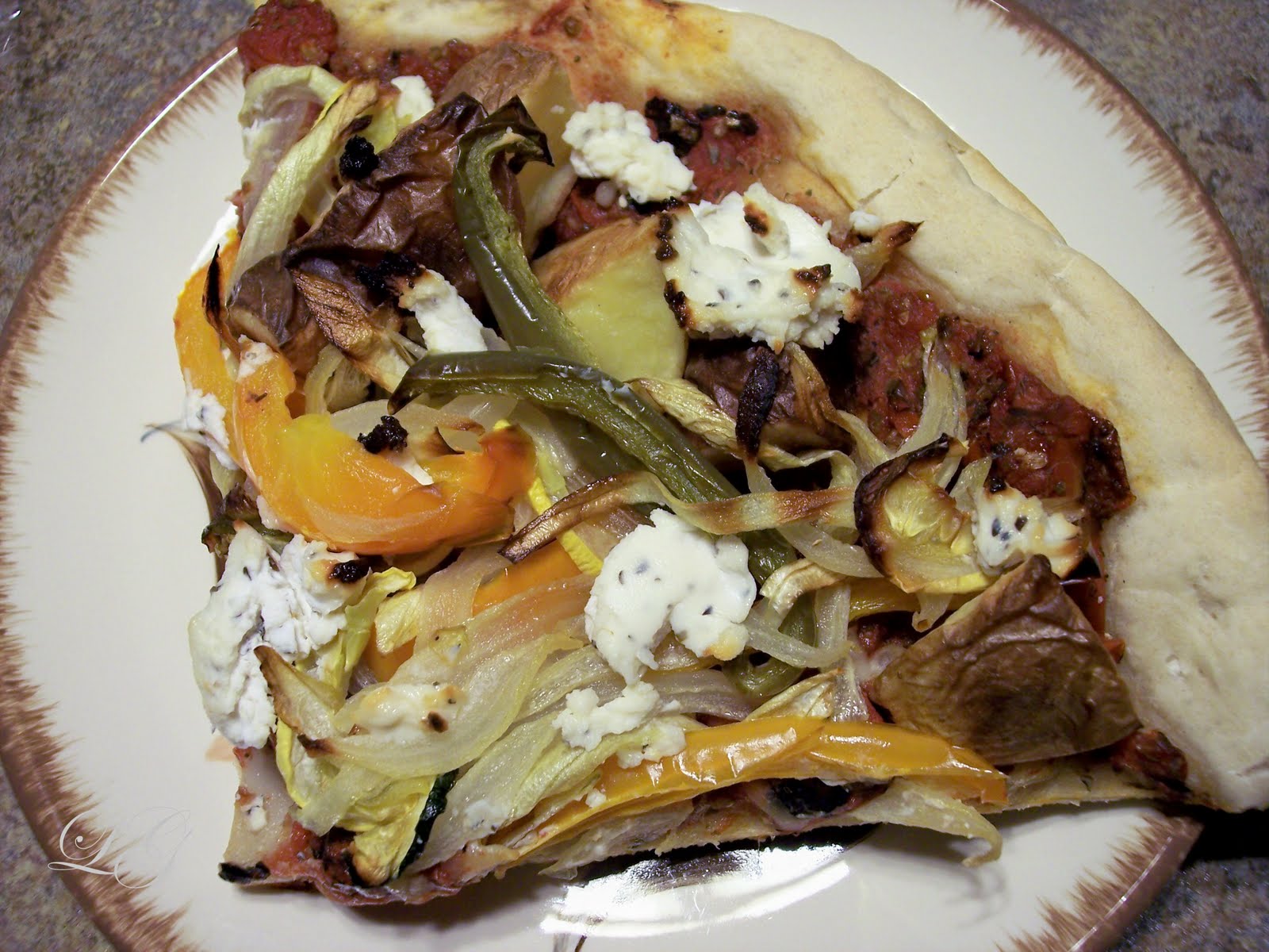 A Guide to Living Graciously Grilled Vegetable and Goat Cheese Pizza