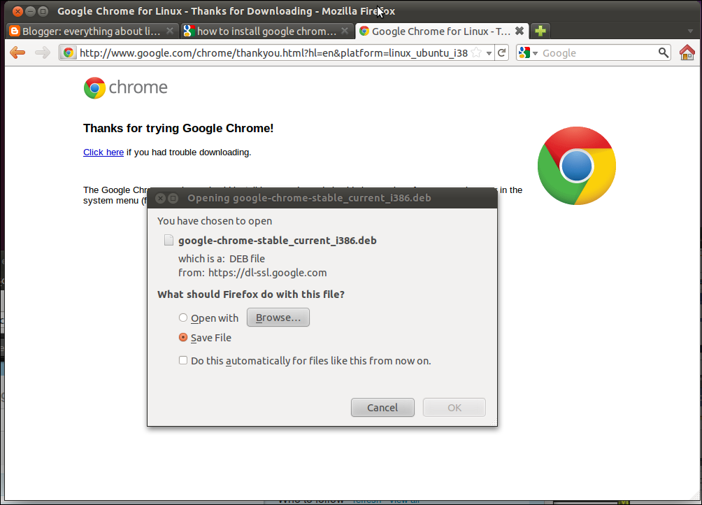 google chrome download for linux