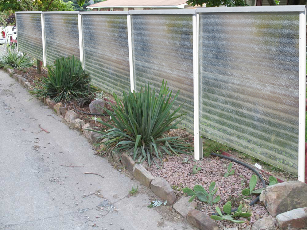 Planter and Fence DIY fence kits, fiberglass corrguated panel fence