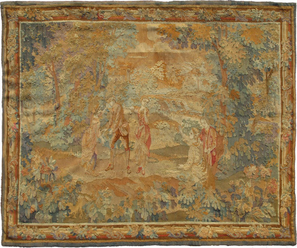The French Tangerine antique tapestry