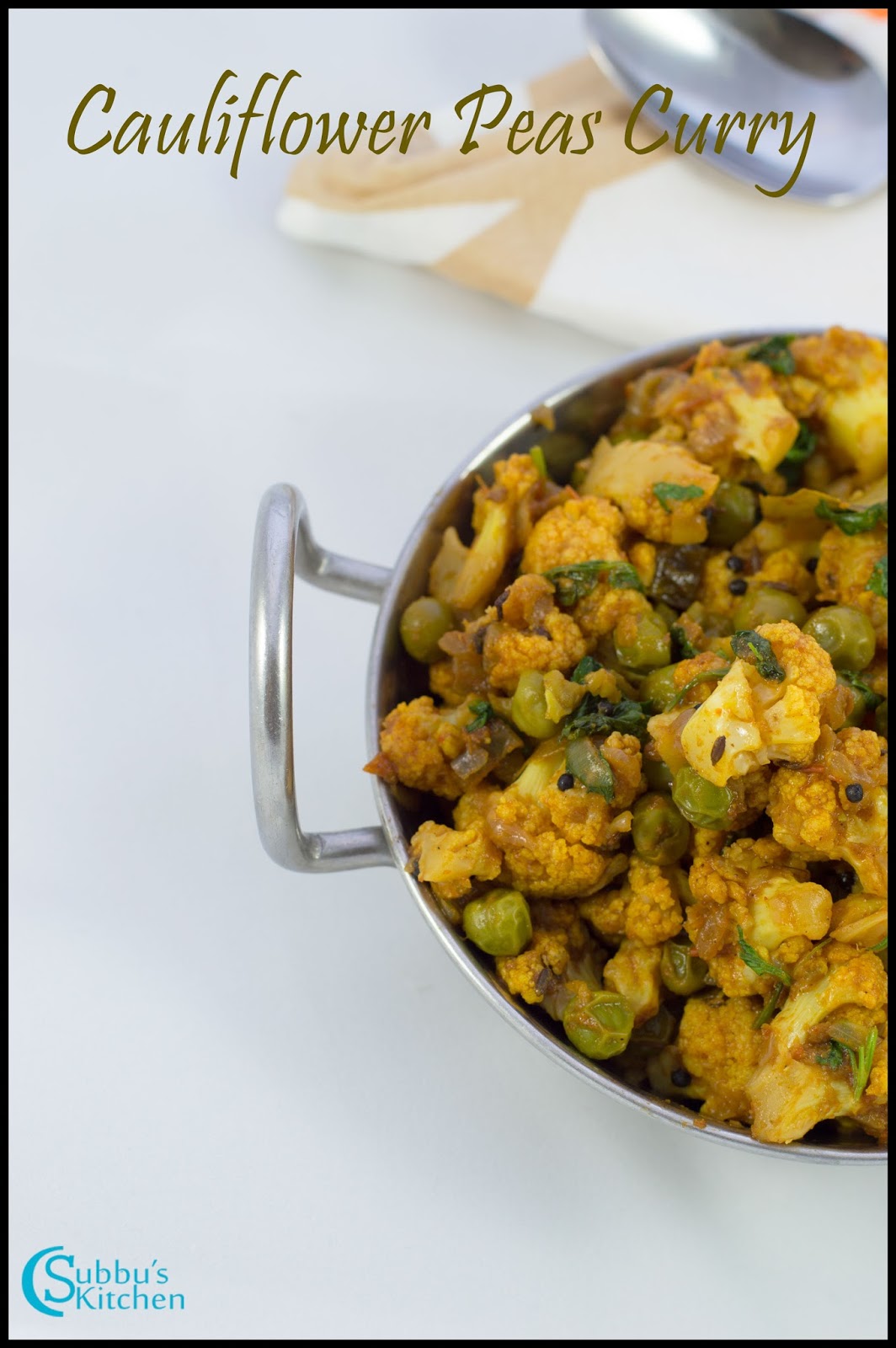 Cauliflower Peas Curry Recipe Cauliflower Dry Curry Recipe Subbus