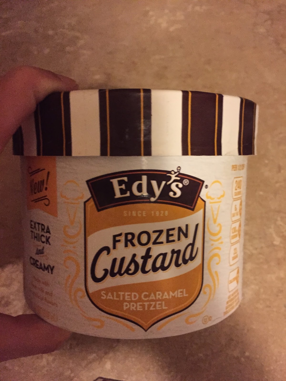 Edy's Salted Caramel Pretzel Frozen Custard