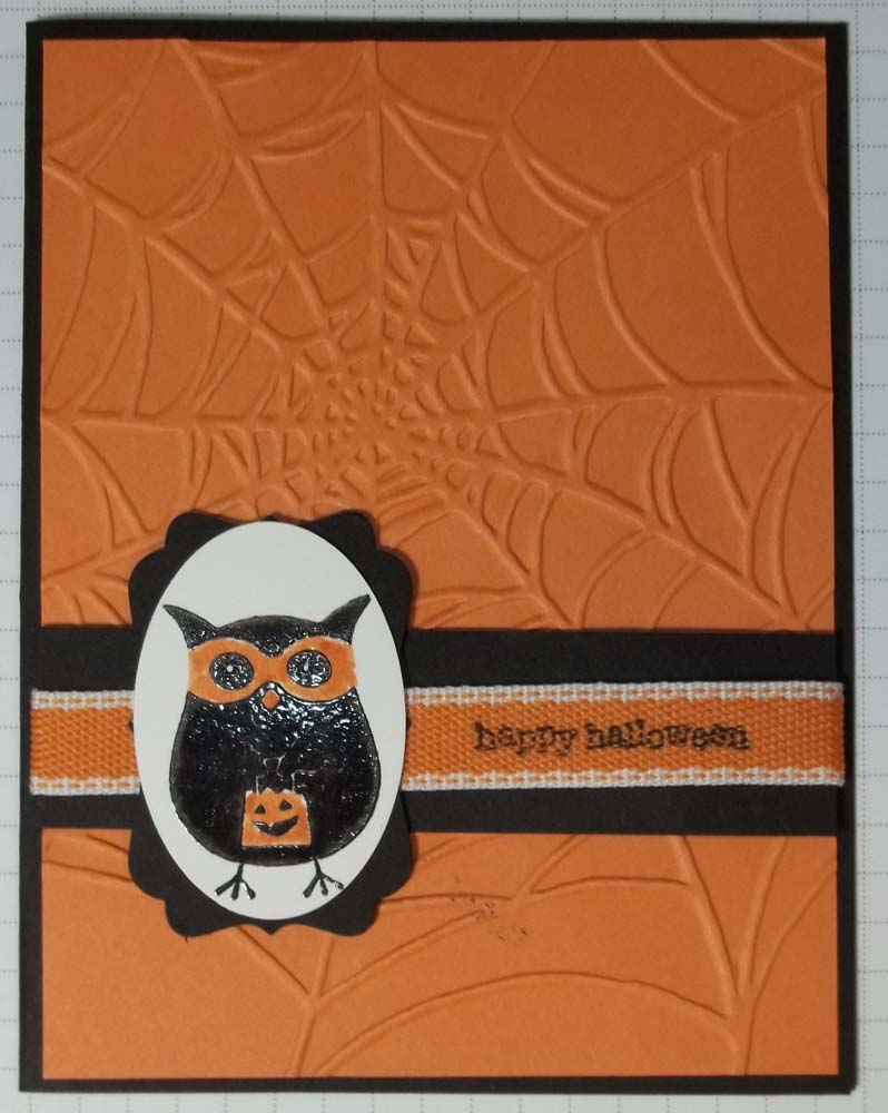 Halloween card with the Spider  Embossing Folder