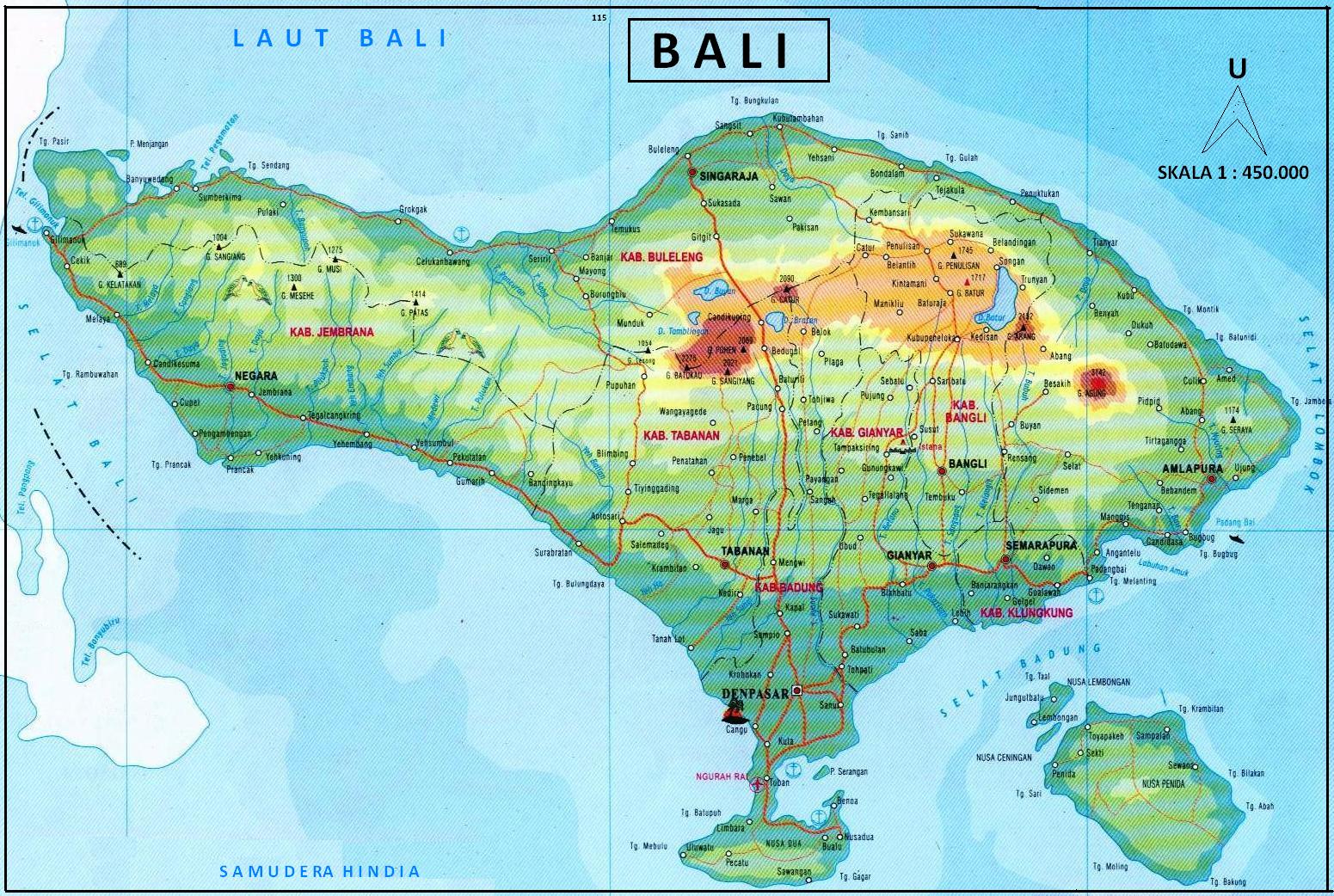 PETA BALI ~ GEOGRAFI REGIONAL INDONESIA